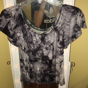 Greyish/purple tie dye off the shoulder top